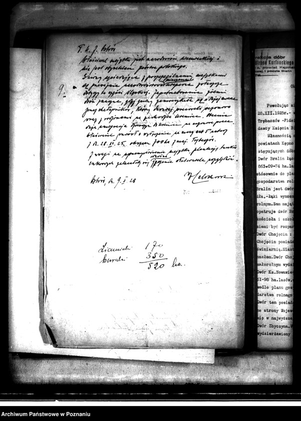 Obraz 17 z jednostki "Majątek Bralin powiatu kępińskiego wyłączenie z art. 4 i 5 ustawy o przeprowadzeniu reformy rolnej Gustaw Biron von Curland"