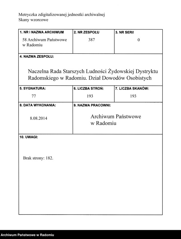 Obraz 2 z jednostki "[Wnioski o wydanie dowodów osobistych oraz nie odebrane dowody Lichtensztajn - Lipszyc]"