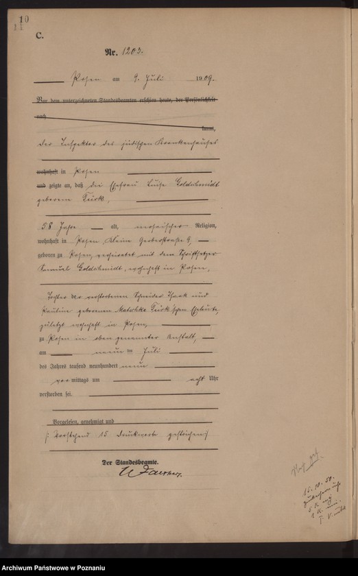 Obraz 12 z jednostki "Księga miejscowa zgonów tom III [Rejestr główny zgonów]"