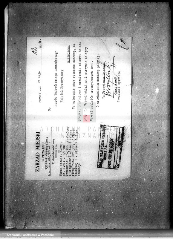 Obraz 16 z jednostki "Zatwierdzenie projektu budowy i urządzenia zakładu przemysłowego nr rej 1503 /odlewy żeliwne lano-kute i budowa maszyn przemysłowych/ Poznań ul. Wrzesińska/ Oraz Fabryka maszyn firmy „Stalum""