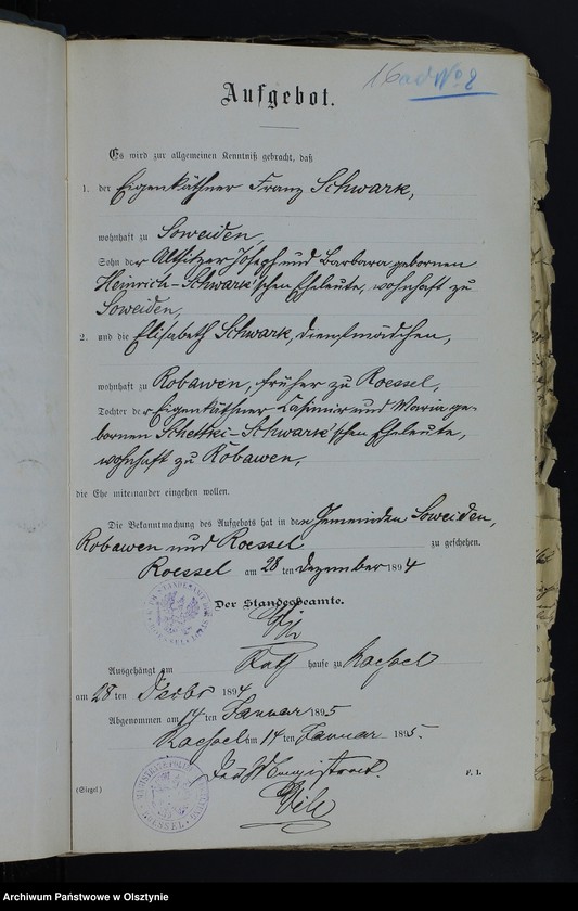 image.from.unit.number "Beläge zum Heiraths-Register"