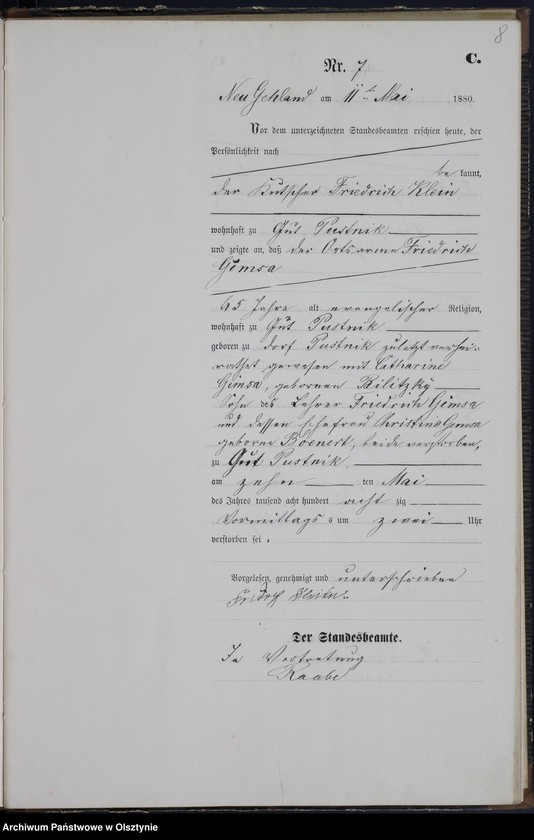 image.from.unit.number "Sterbe-Haupt-Register Nr 1 - 27"