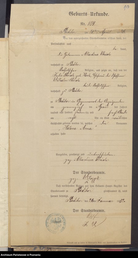 Obraz 12 z jednostki "Die von den Verlobten beigebrachten Urkunden zur Eheschliessung pro 1899"