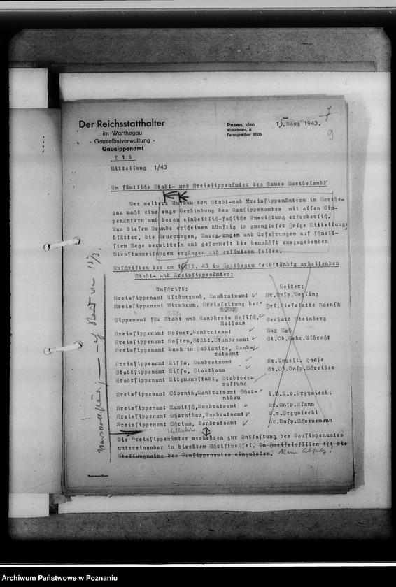 Obraz 13 z jednostki "Mittelungsblätter an die Kreissippenämter für das Geschäftsjahr 1943/44"