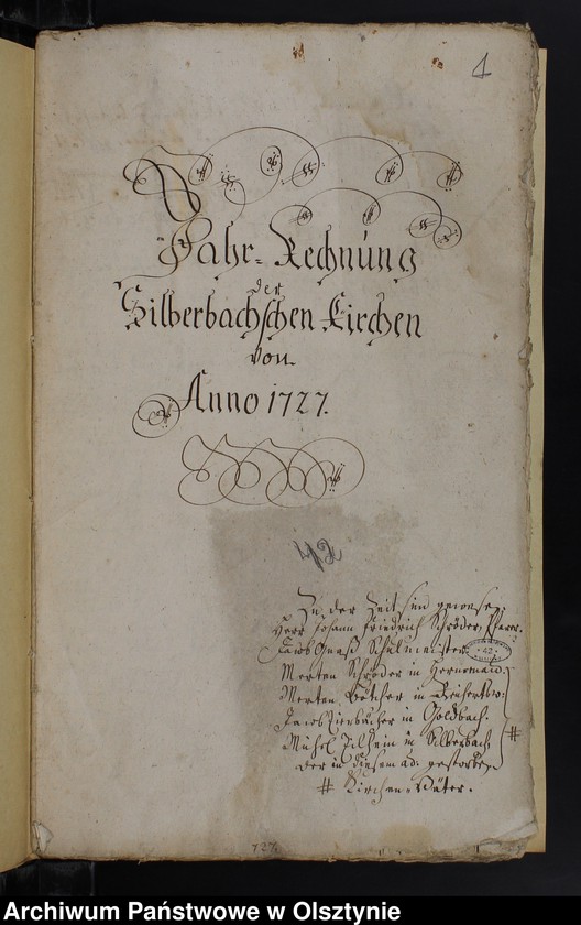 image.from.unit.number "Jahr Rechnung der Silberbachschen Kirchen"