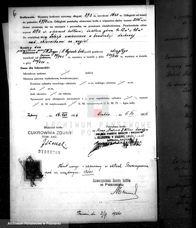 Obraz 11 z jednostki "Cukrownia Zduny pow. krotoszyński woj. nr porz. kotła 5924"