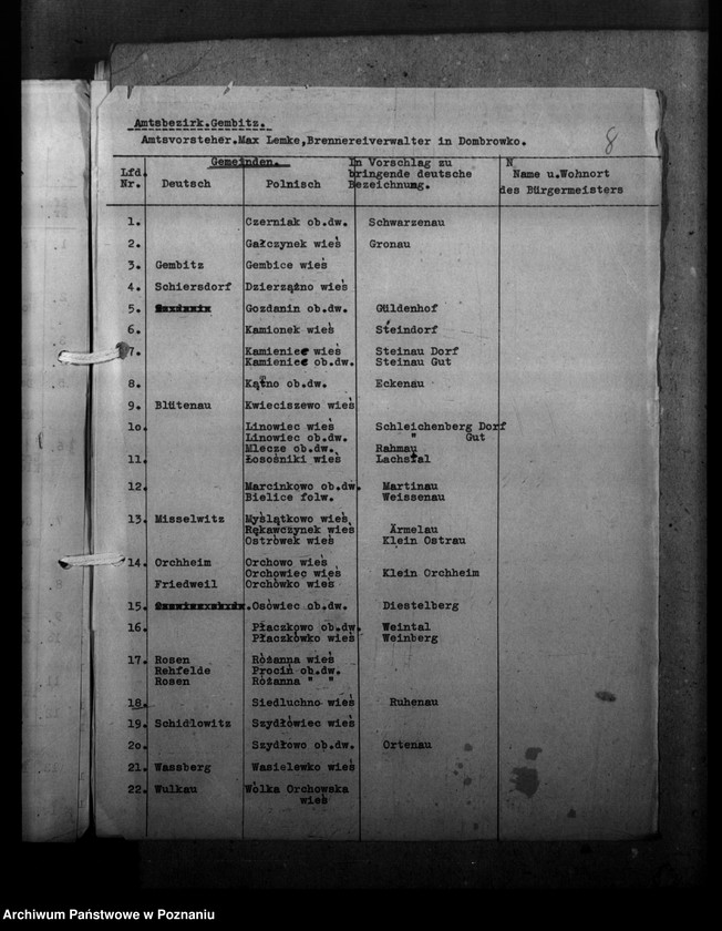 Obraz 12 z jednostki "Ortsnamenänderung Kreis Mogilno"