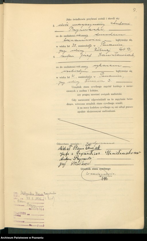 Obraz 19 z jednostki "Księga miejscowa małżeństw tom III [Rejestr główny małżeństw]"