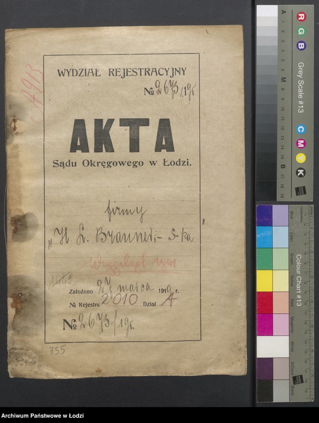 Obraz 2 z jednostki "Hersch Leib Brauner i S-ka - sprzedaż towarów manufakturowych i galanterji"