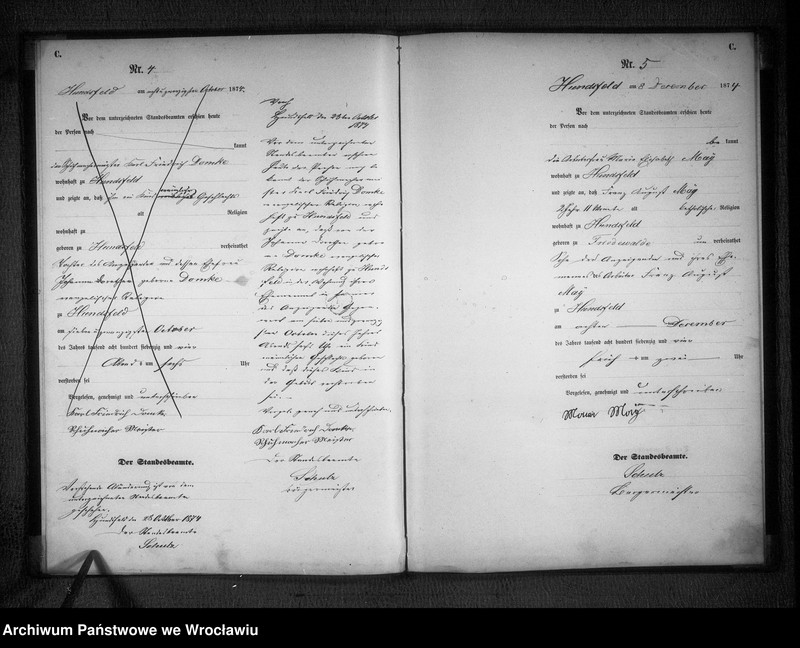 image.from.unit.number "Księga zgonów Psie Pole (Hundsfeld) 1874"