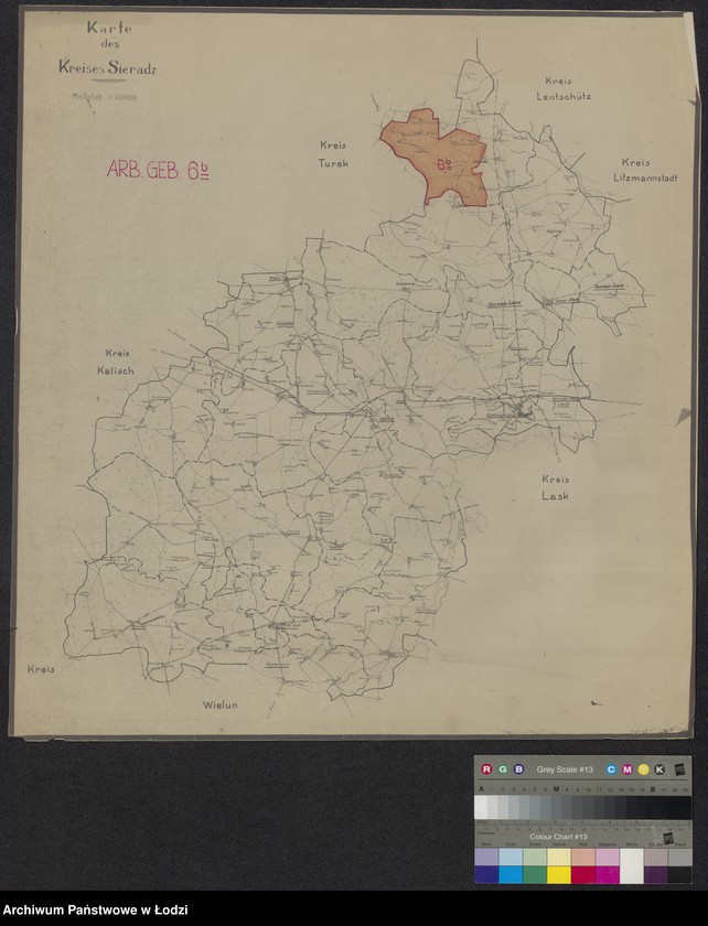 Obraz 1 z jednostki "Karte des Kreises Sieradz"