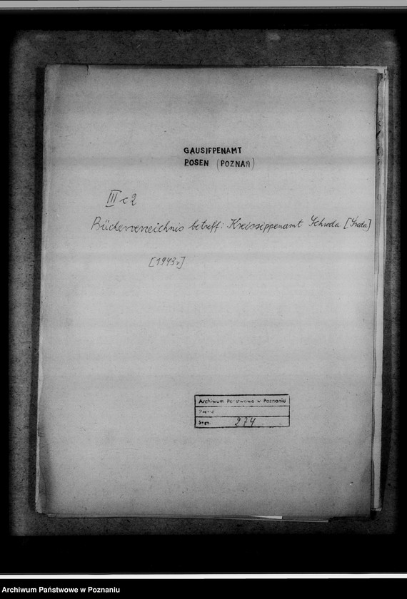 Obraz 4 z jednostki "Bücherverzeichnis betreff: Kreissippenamt Schroda [Środa]"