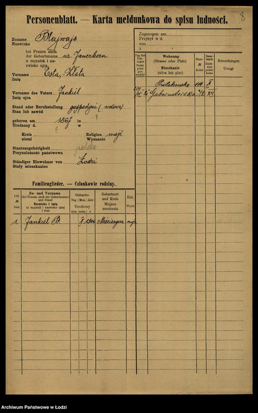 image.from.unit.number "[Spis ludności Łodzi] Blajweiss - Blesiński"