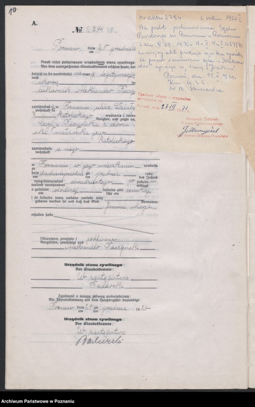 Obraz 13 z jednostki "Księga urodzeń odpis tom VIII [Rejestr poboczny urodzeń]"