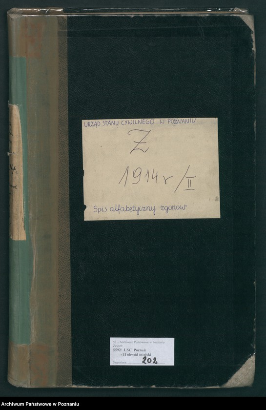 Obraz 2 z jednostki "Spis alfabetyczny zgonów za 1914"