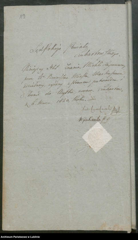 image.from.unit.number "Alegaty do ksiąg urodzeń, zapowiedzi, małżeństw i zgonów z lat 1820 - 1821"