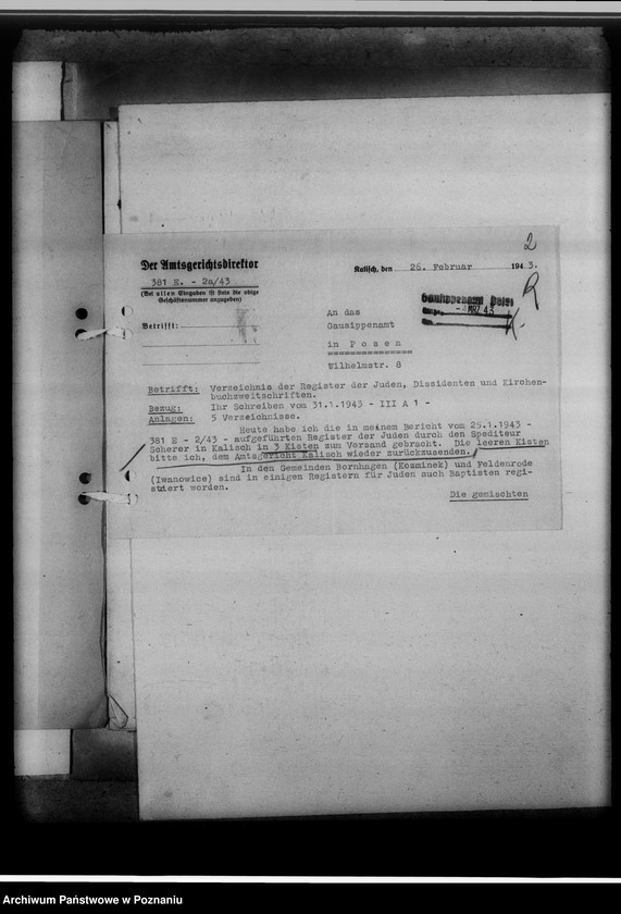 Obraz 6 z jednostki "Register der Juden, Dissidenten und Kirchenbuchduplikate [powiat kaliski]"