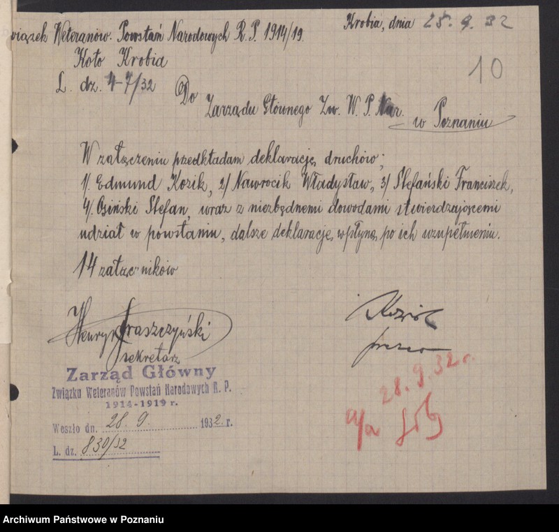 Obraz 14 z jednostki "Akta Koła Obrońców Lwowa i Małopolski Wsch. w Poznaniu."