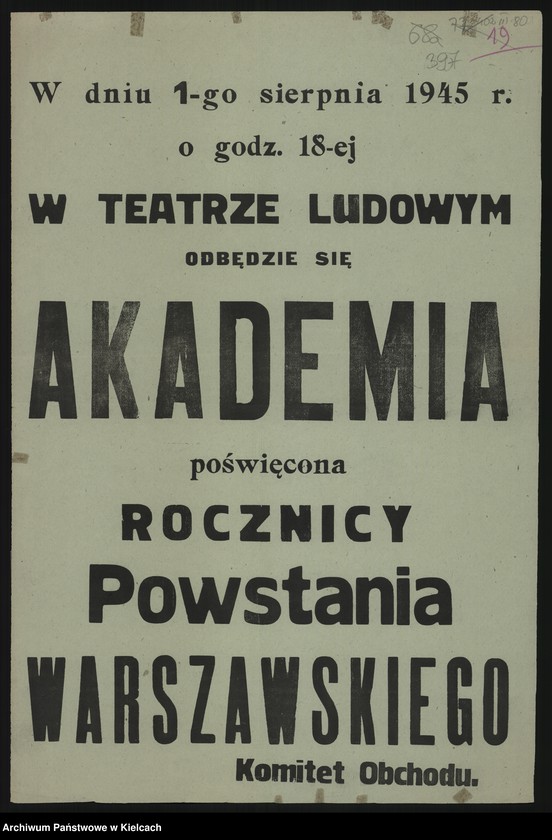 image.from.collection.number "Powstanie Warszawskie 1944 i pierwsza rocznica w 1945 roku"