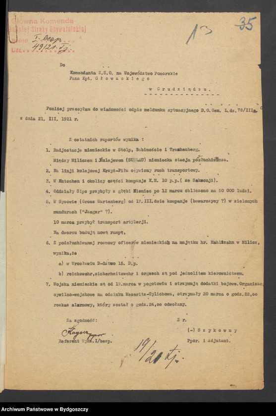 image.from.unit.number "Tajne akta Komendy Głównej Zachodniej Straży Obywatelskiej [plany mobilizacji, raporty wywiadowcze, rozkazy i zarządzenia wewnętrzne]"