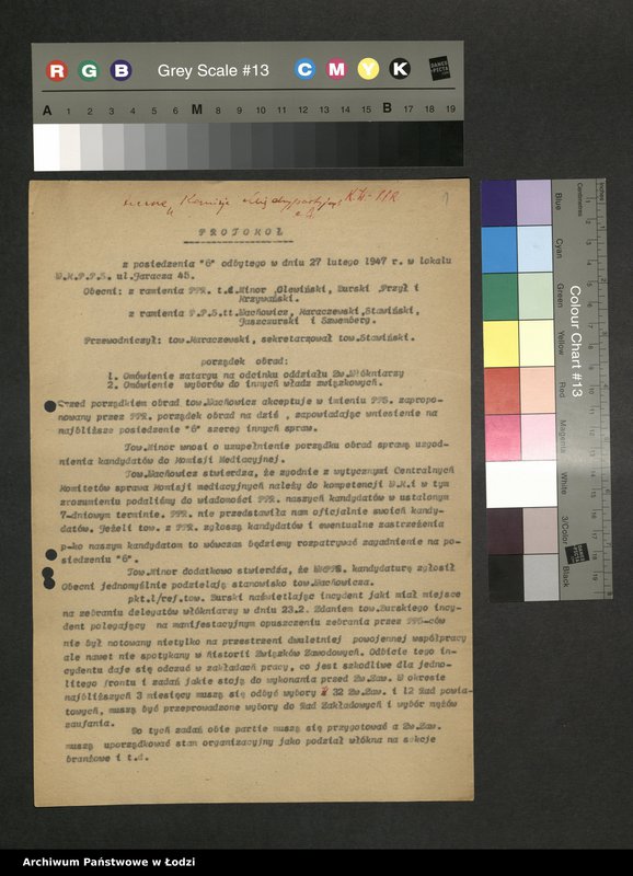 Obraz 2 z jednostki "Protokoły narad międzypartyjnych PPR i PPS na szczeblu wojewódzkim [z załącznikami]"