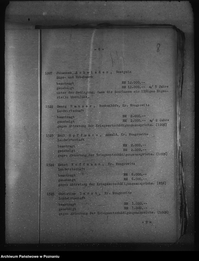 Obraz 12 z jednostki "Protokolle über Sitzungen des Ausschusses für reichsverbürgte Kredite, sowie Anträge auf Reichswirtschaftshilfe"