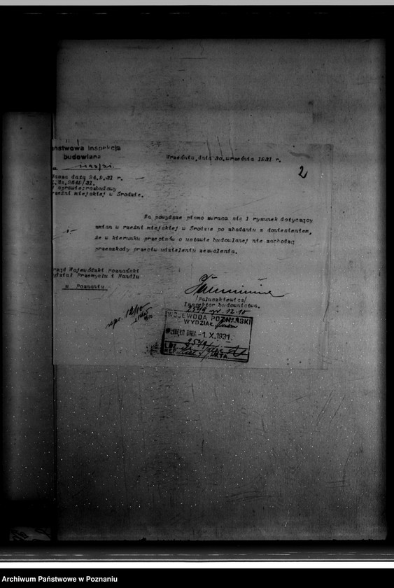 Obraz 6 z jednostki "Zatwierdzenie projektu przebudowy i rozbudowy Rzeźni Miejskiej w Środzie nr 478 własność Magistratu miasta Środy"