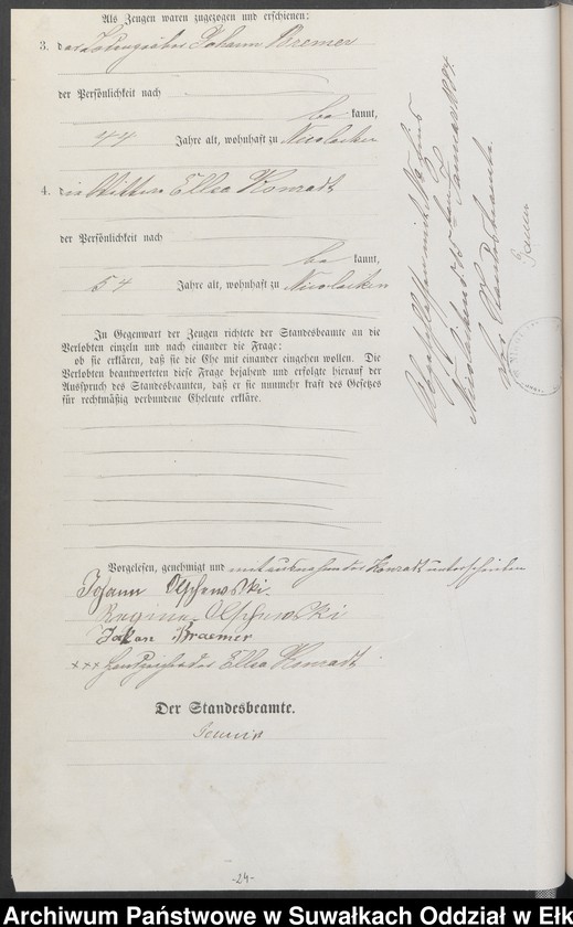 image.from.unit.number "Heiraths-Haupt-Register des Königlich Preussischen Standes-Amtes Forstrevier Nicolaiken Kreis Sensburg für das Jahr 1882[do 1884]"