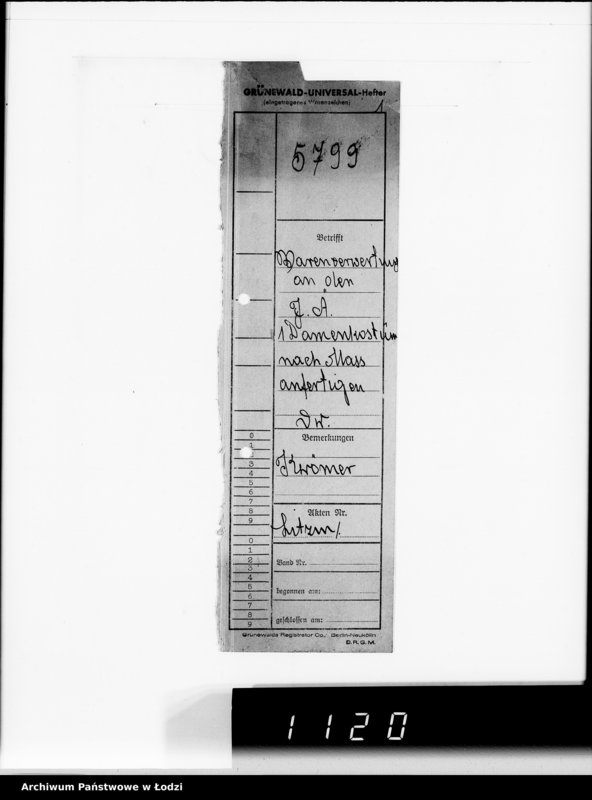 Obraz 5 z jednostki "Warenverwertung. Lager 91. [Aufträge] 5750-5800"