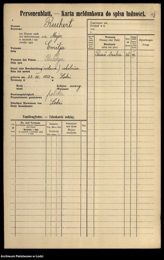 Obraz 20 z jednostki "[Spis ludności Łodzi] Rubisz-Rudolf"
