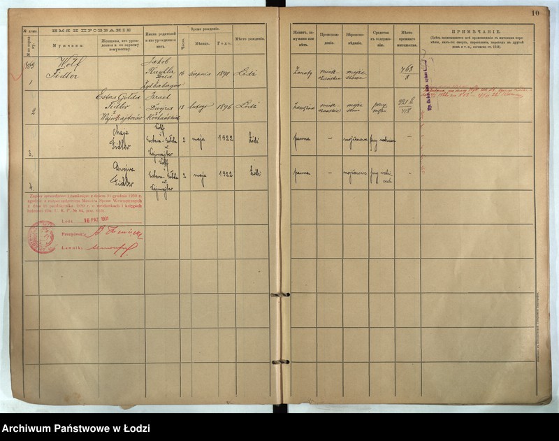 Obraz 11 z jednostki "[Księga ludności stałej m. Łodzi guberni piotrkowskiej nr domu 463-469]"