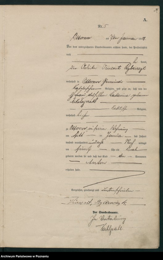 Obraz 8 z jednostki "Geburts-Haupt-Register"
