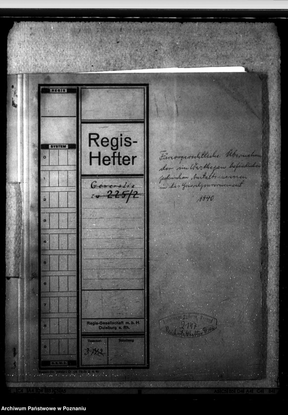 Obraz 4 z jednostki "Fürsorgerechtliche Übernahme der im Warthegau befindlichen polnischen Anstaltsinsassen in das Generalgouvernement"