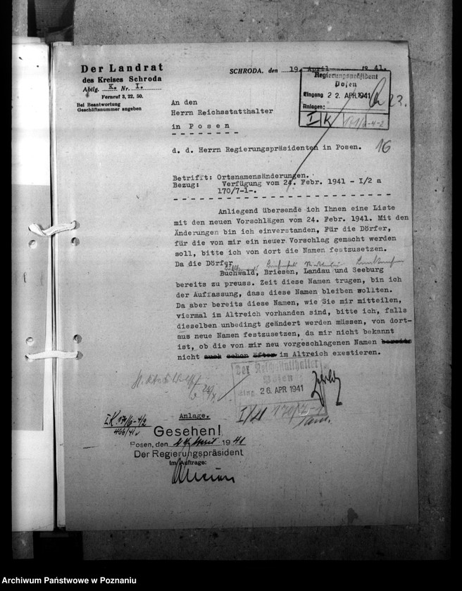 Obraz 20 z jednostki "Ortsnamenänderung - Kreis Schroda (Środa)"