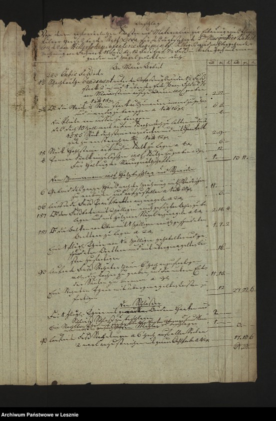 Obraz 20 z jednostki "[Berechnungen fur das Militärlazarett]"