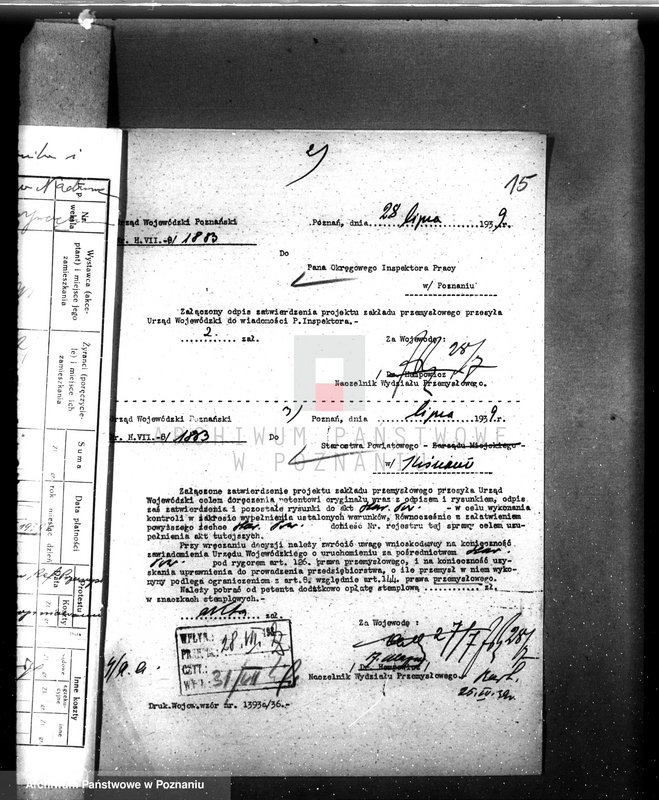 Obraz 19 z jednostki "/Zatwierdzenie budowy i urządzenia gorzelni rolniczej Chłapowskiego w Rogaczewie pow. Kościan/"