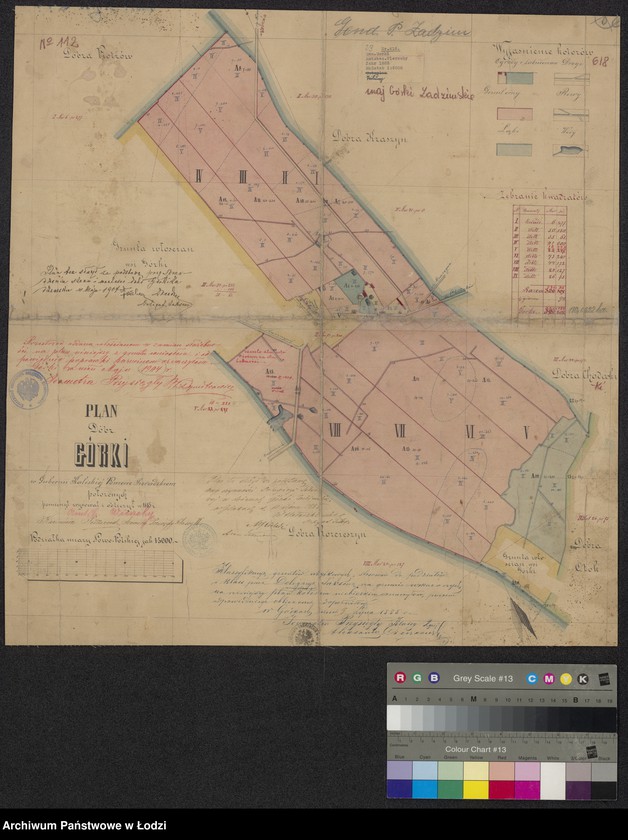 Obraz 1 z jednostki "Plan dóbr Górki ... w powiecie sieradzkim położonych"