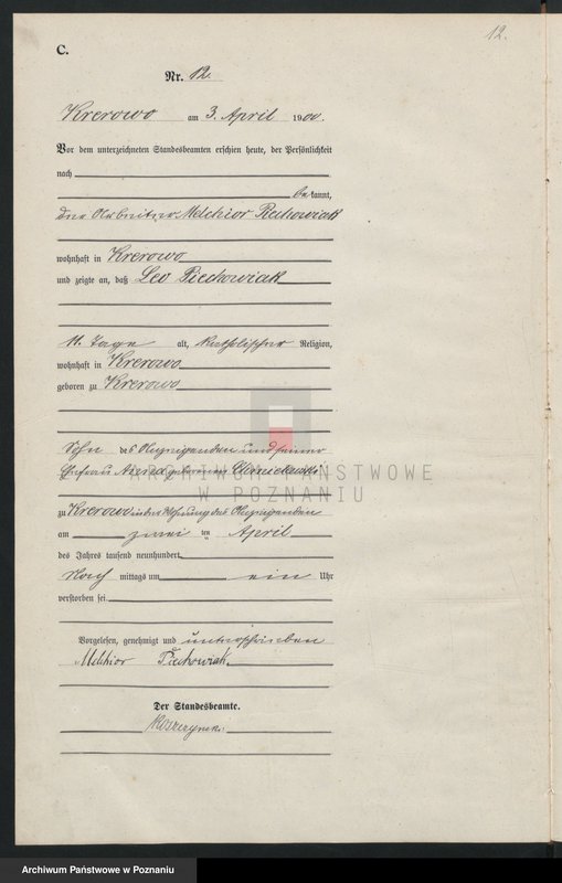 Obraz 15 z jednostki "Sterbe-Haupt-Register"