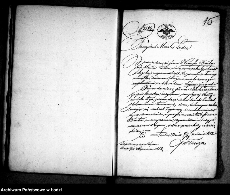 Obraz 19 z jednostki "Akta Urzędu Starszych Zgromadzenia Kupieckiego w Mieście Łodzi tyczące się kwalifikowania i zapisywania kupców"