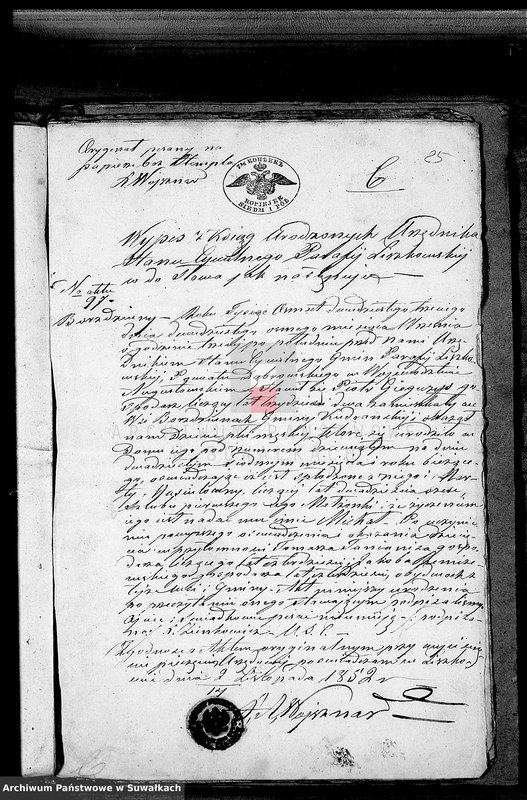 image.from.unit.number "Dowody do Akt Małżeństw Parafii Lejpuńskiej z Roku 1852"