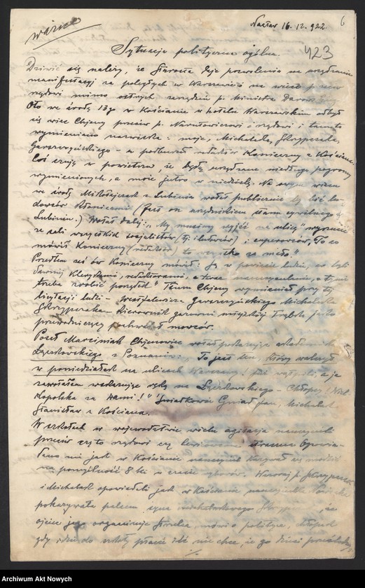 image.from.unit.number "Działalność polityczna Władysława Sikorskiego jako premiera i ministra spraw wewnętrznych. Sytuacja polityczna w Polsce. Polityka zagraniczna i wewnętrzna oraz finansowa rządu. Przemówienia, memoriały, odezwy, sprawozdania, korespondencja."