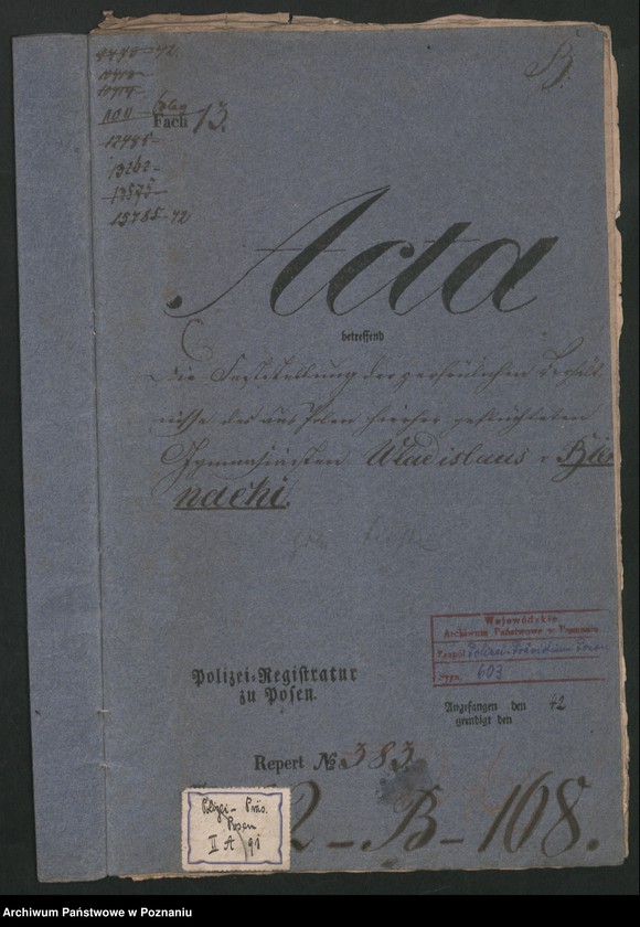 Obraz 2 z jednostki "A. betr. den Gymnasiasten Wladislaus von Biernacki"