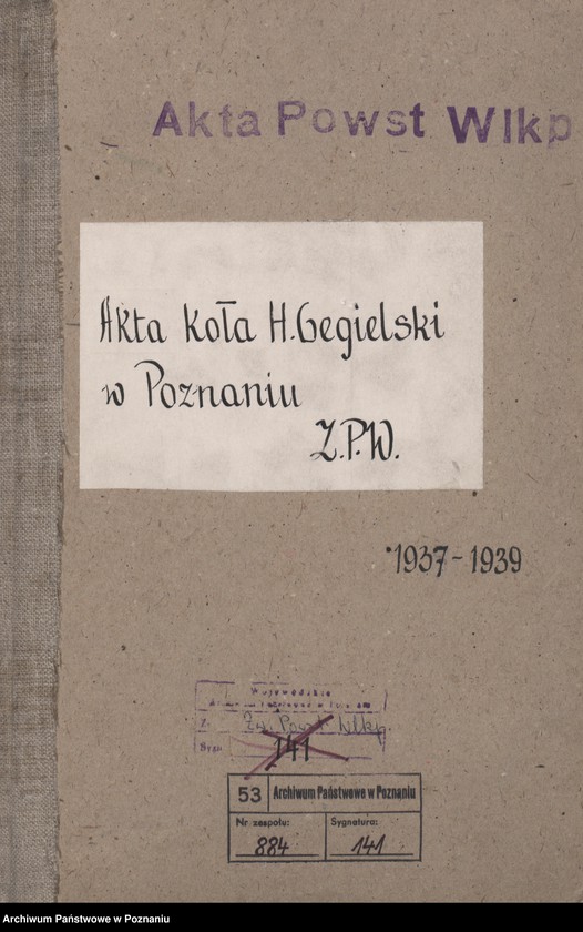 image.from.unit.number "Akta koła H. Cegielski w Poznaniu."