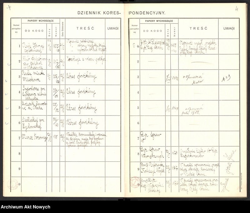image.from.unit.number "Dziennik korespondencji przychodzącej i wychodzącej, t. I"