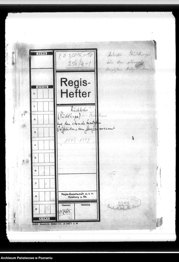 Obraz 4 z jednostki "Rückkehr - Flüchtlinge der Familien aus den ehemalsbesetzten - Ost- Gebieten und dem Generalgouvernement"