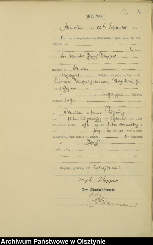 image.from.unit.number "Geburts-Haupt-Register Tom II,Nr 394 -590"