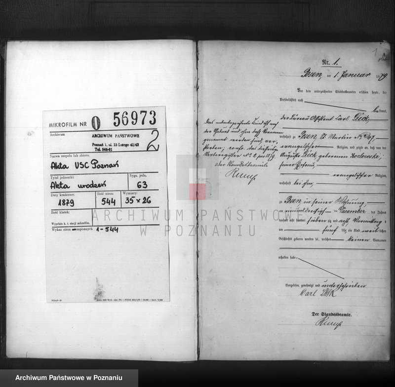 Obraz 3 z jednostki "Księga urodzeń t. I"