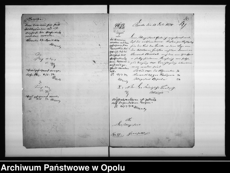 Obraz 17 z jednostki "Acta des Magistrats zu Oppeln betreffend die kleine Brücke im Wege nach dem Domainen Vorwerk Oberschale"