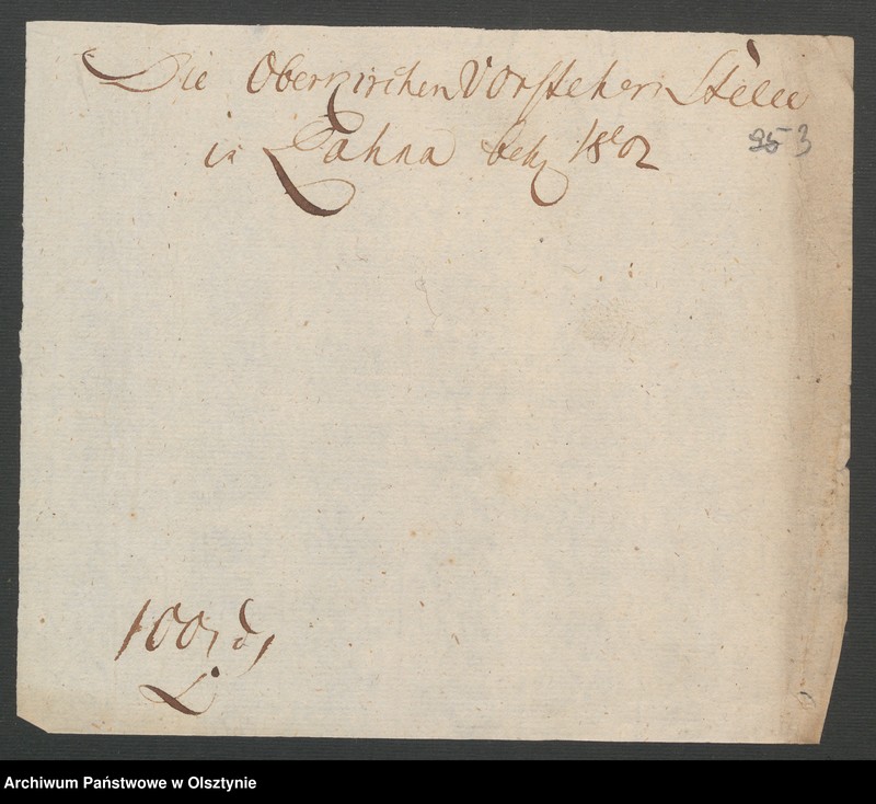 image.from.unit.number "Den Aufbau eines Stalles bei der Pfarr=Wohnung in Lahna [Łyna]"