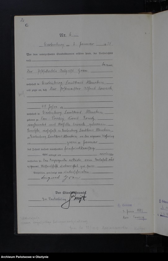 image.from.unit.number "Sterbe-Haupt-Register Nr 1 - 111"